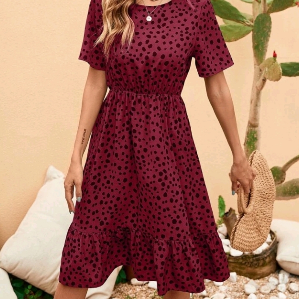 Allover Print A Line Dress